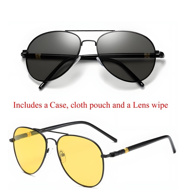 Polarized Day-Night Aviator Sunglasses